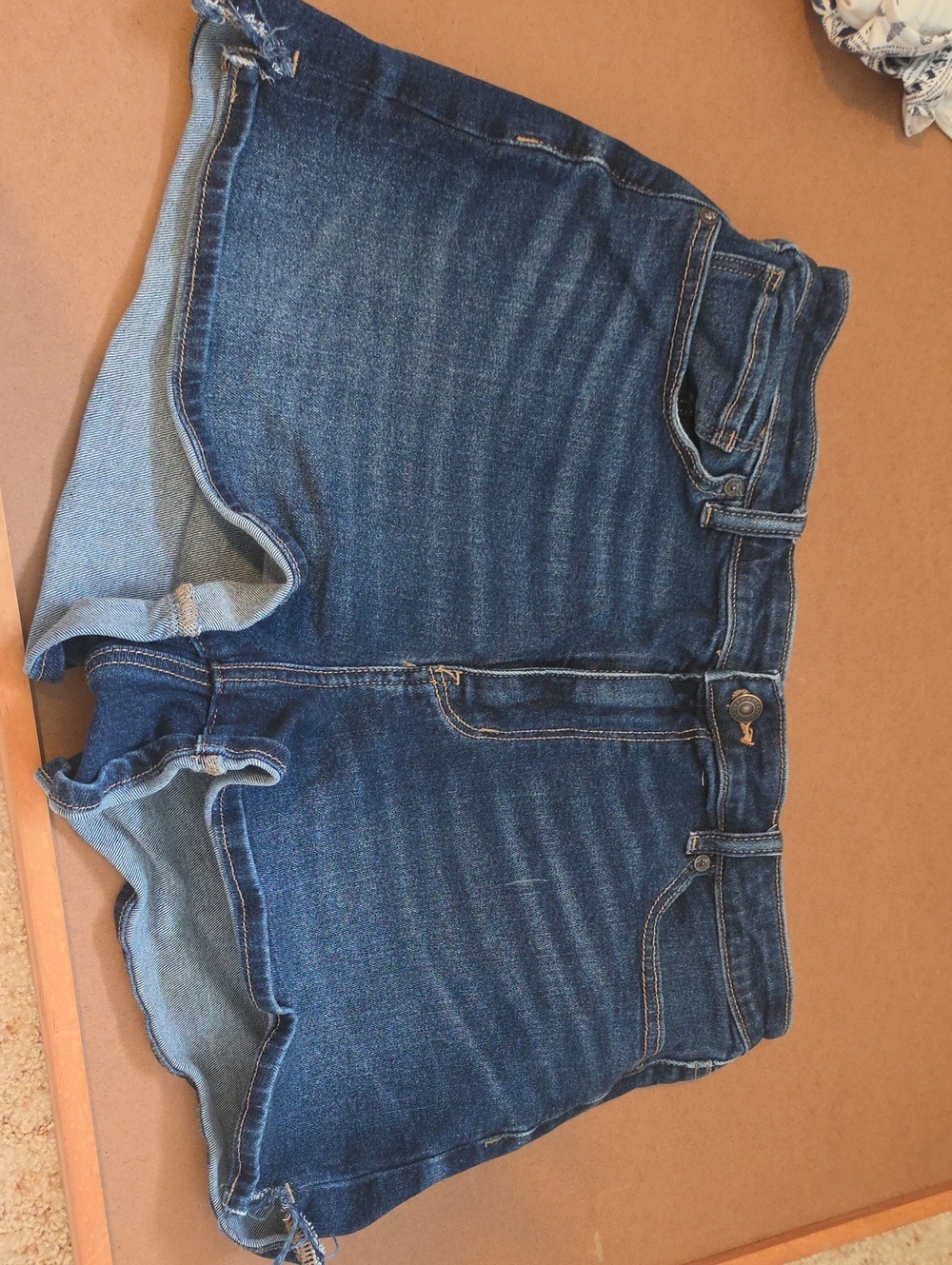 American Eagle Outfitters Dark Blue Denim Mom Shorts - Women's
